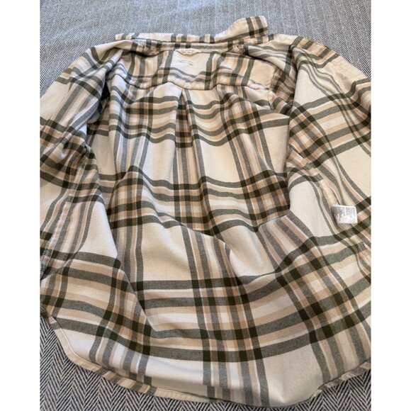 Weatherproof Vintage Womens Plaid Comfort Stretch Button-Up Shirt Beige/Green Si - Picture 3 of 10